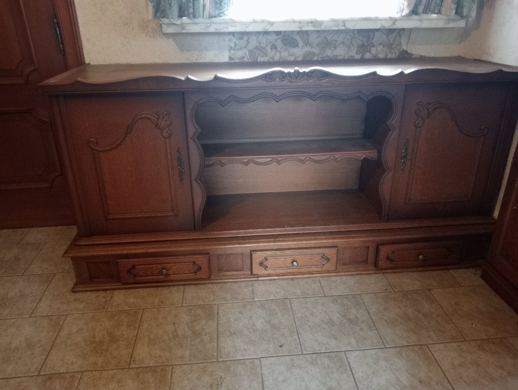 Buffet vintage en chêne avec niches ouvertes, Maison & Meubles, 150 à 200 cm, Landelijk, Enlèvement, Utilisé