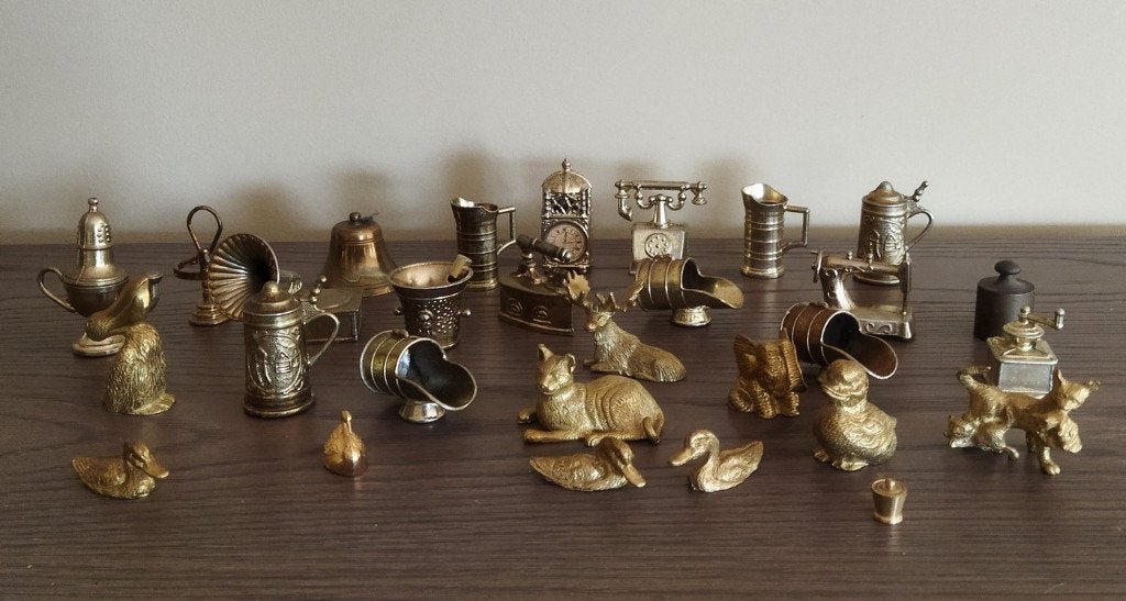 Collectie van 29 messing en koperen miniaturen uit '60-'70, Enlèvement ou Envoi, Cuivre