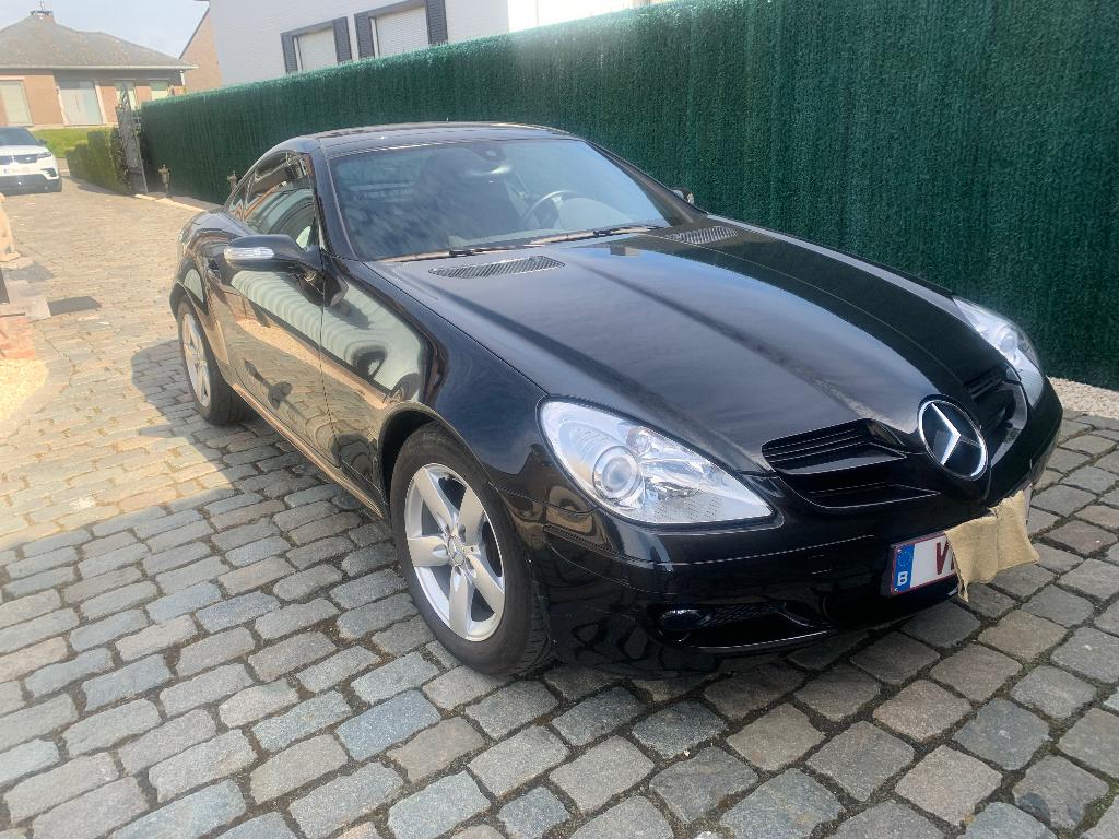 Mooie Mercedes SLK 200 cabrio, Auto's, Zwart, Cabriolet, Zwart, SLK