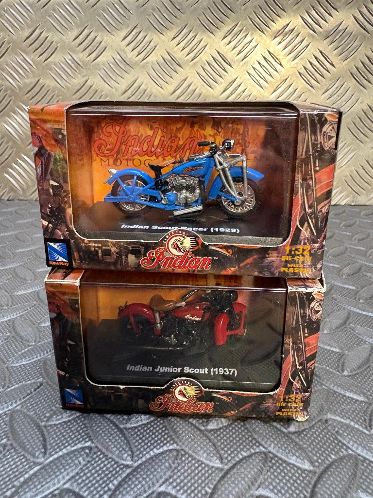 MOTO INDIAN  Junior Scout + Scout Racer  1/32, Verzenden, Nieuw, Overige typen, Overige merken