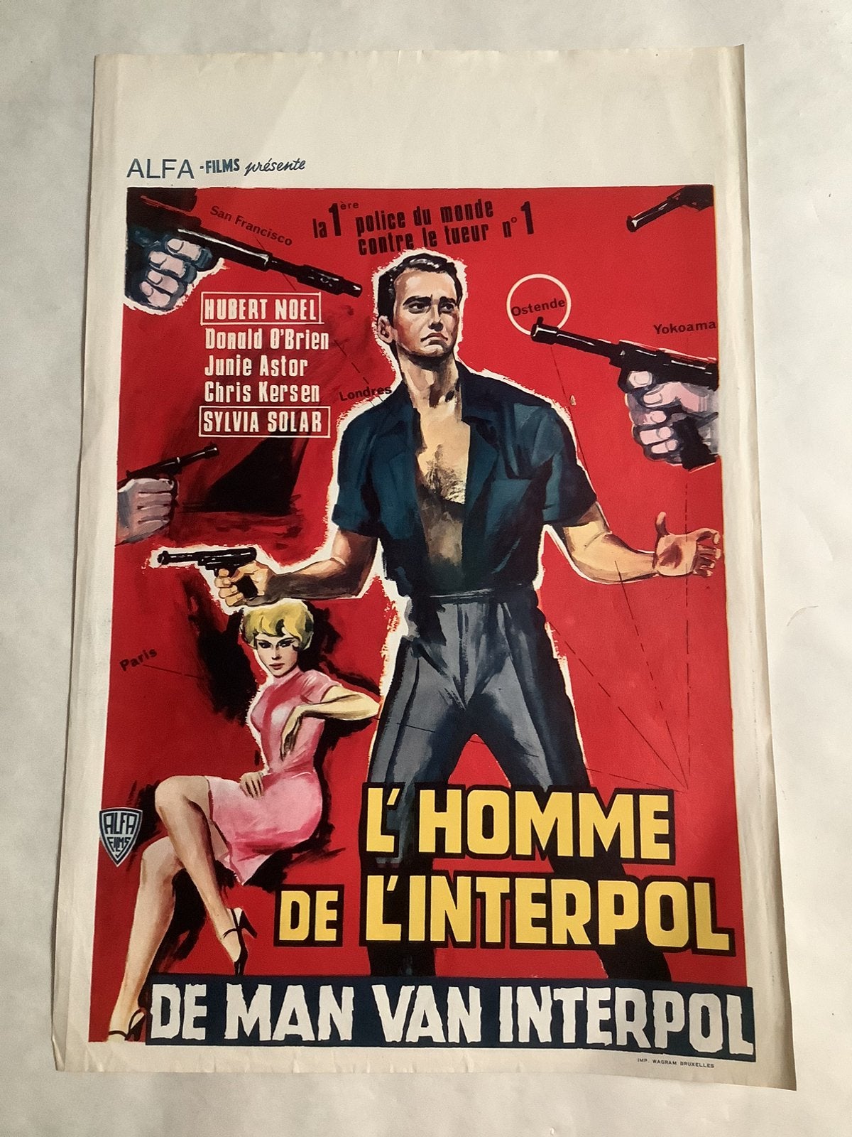 MAN FROM INTERPOL   Filmposter   36-54 cm, Verzamelen, Posters, Ophalen of Verzenden, Zo goed als nieuw