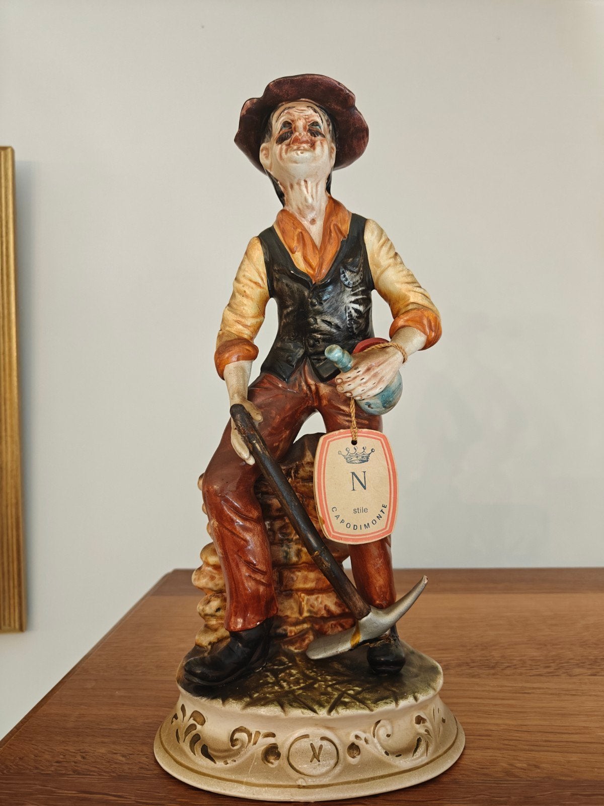 Capodimonte-beeld "Stile Capodimonte" – oude mijnwerker, Ophalen