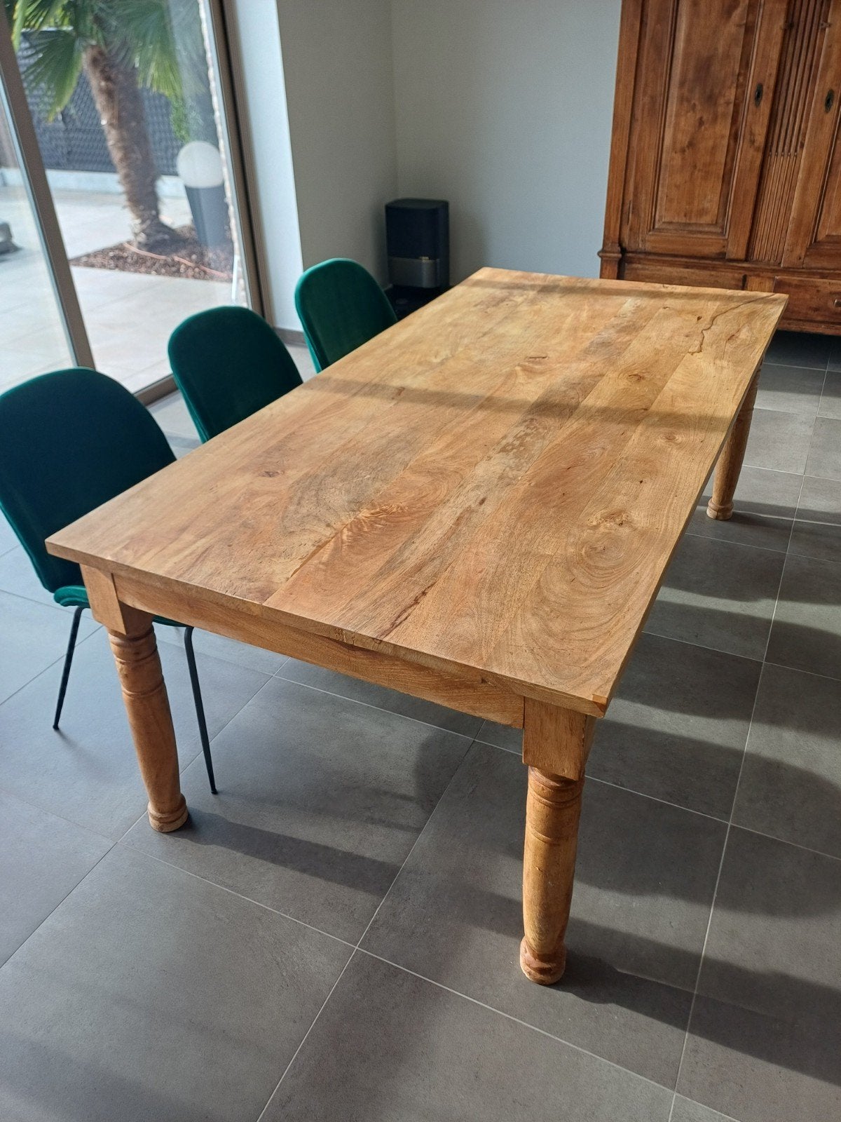 Table à manger en bois de manguier 2 m sur 1 m, Maison & Meubles, Teck, Enlèvement, Utilisé, Rectangulaire