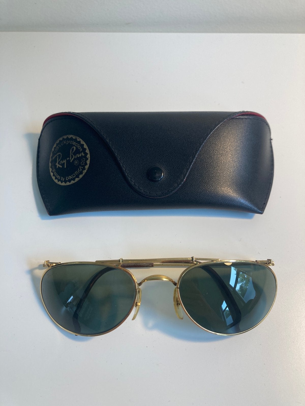 Lunettes de soleil Ray-ban Deco Metal Vintage Retro Gold, Enlèvement ou Envoi, Comme neuf, Lunettes, Ray-Ban