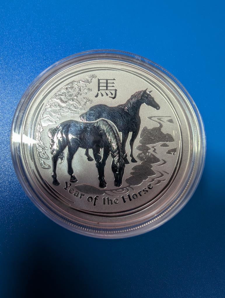 1oz Lunar II year of the horse 2014 zilveren munt., Ophalen of Verzenden, Zilver
