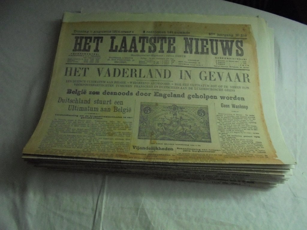 Oorlogskranten WO I, Verzamelen, Ophalen of Verzenden, Overige soorten, Boek of Tijdschrift