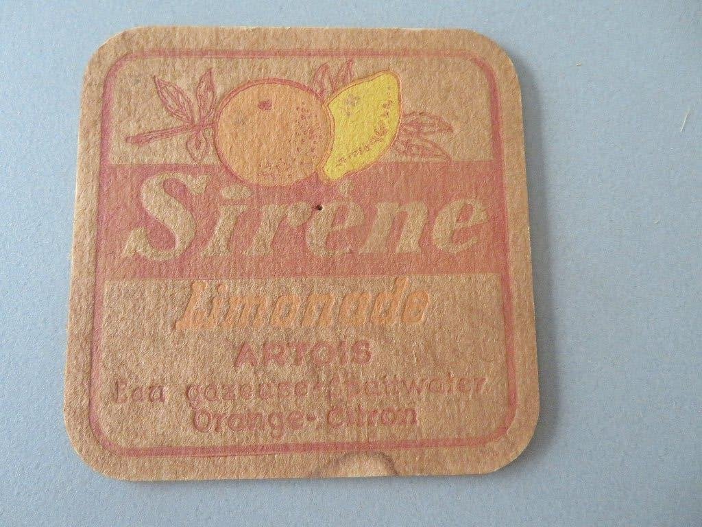 bierviltje Sirene Limonade Artois, Ophalen of Verzenden, Zo goed als nieuw, Gebruiksvoorwerp