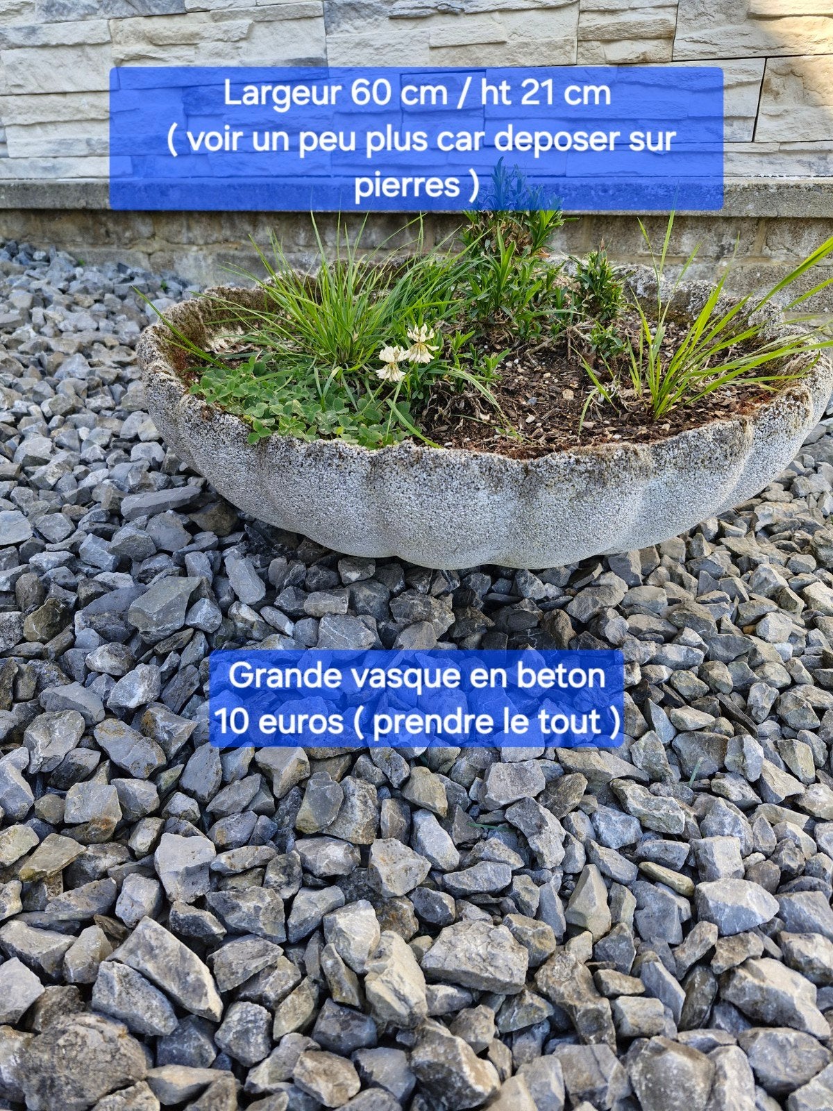 Grote gevulde betonnen kom (zo mee te nemen), Ophalen