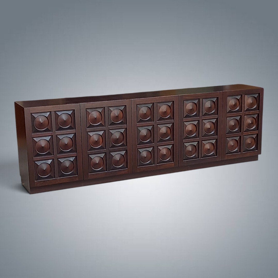Vintage dressoir Brutalist dressoir uit de jaren 70, Ophalen