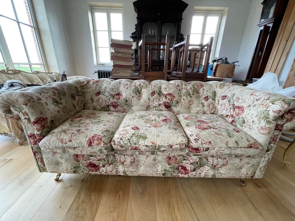 Landelijke zetel chesterfield, Ophalen, Zo goed als nieuw, Tweepersoons, Stof