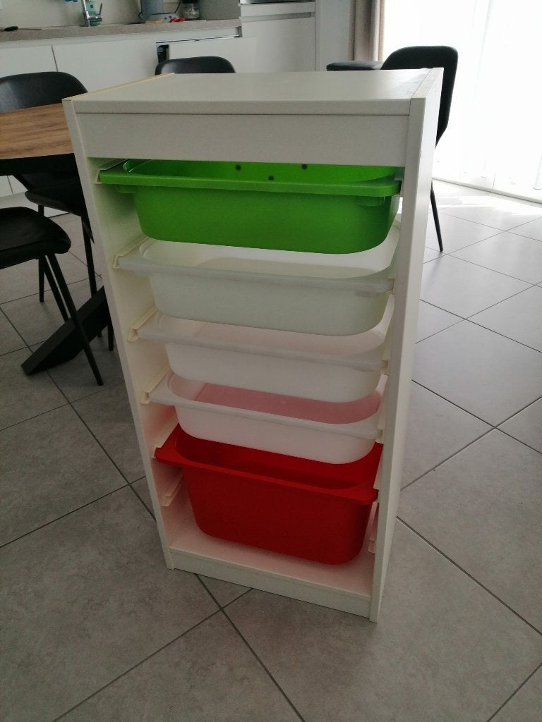 Ikea kastje met plastic boxen, Gebruikt, Minder dan 75 cm, Minder dan 50 cm, Commode