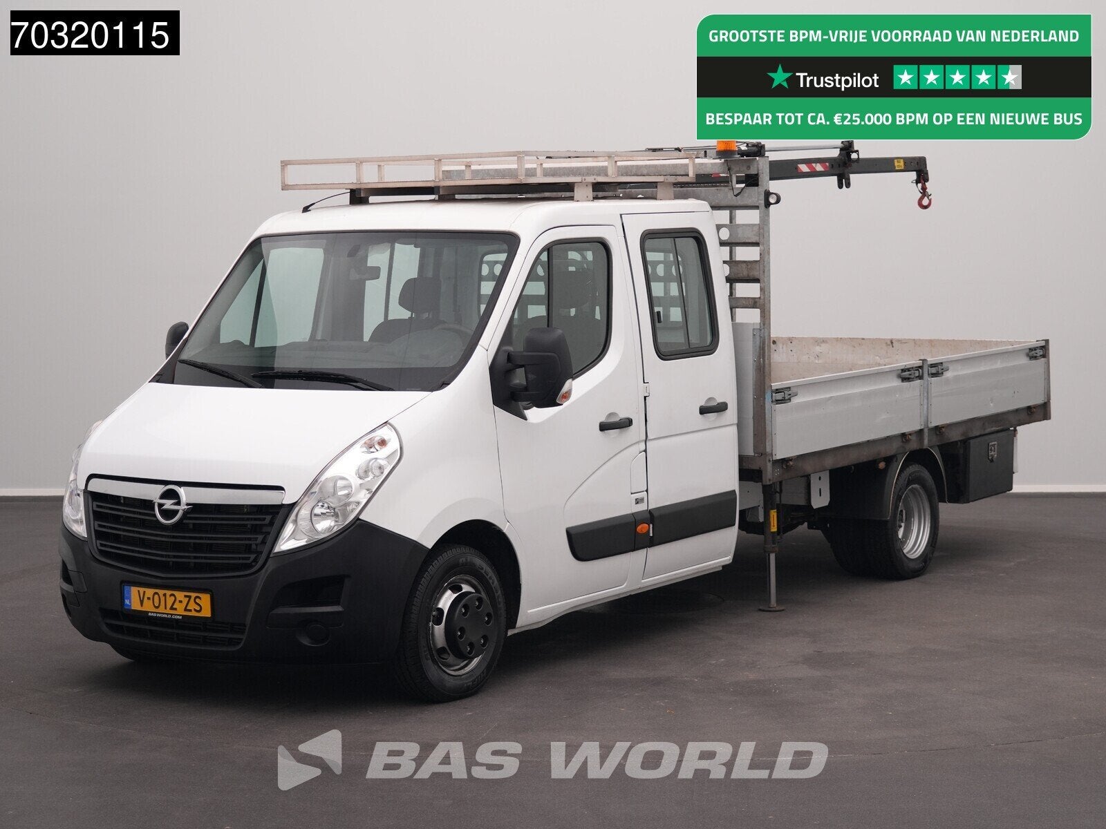 Opel Movano 145PK Kraanwagen HIAB T-CLX 018 B-2 Dubbel Cabin, Gebruikt, Euro 6, 4 cilinders, Bedrijf