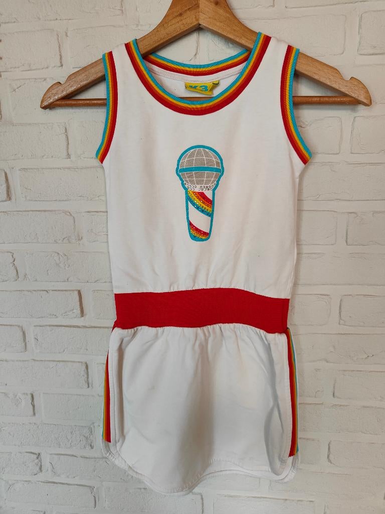 K3 kleedje microfoon Maat 122, Kinderen en Baby's, Carnavalskleding en Verkleedspullen, Ophalen of Verzenden, Gebruikt, 122 t/m 128