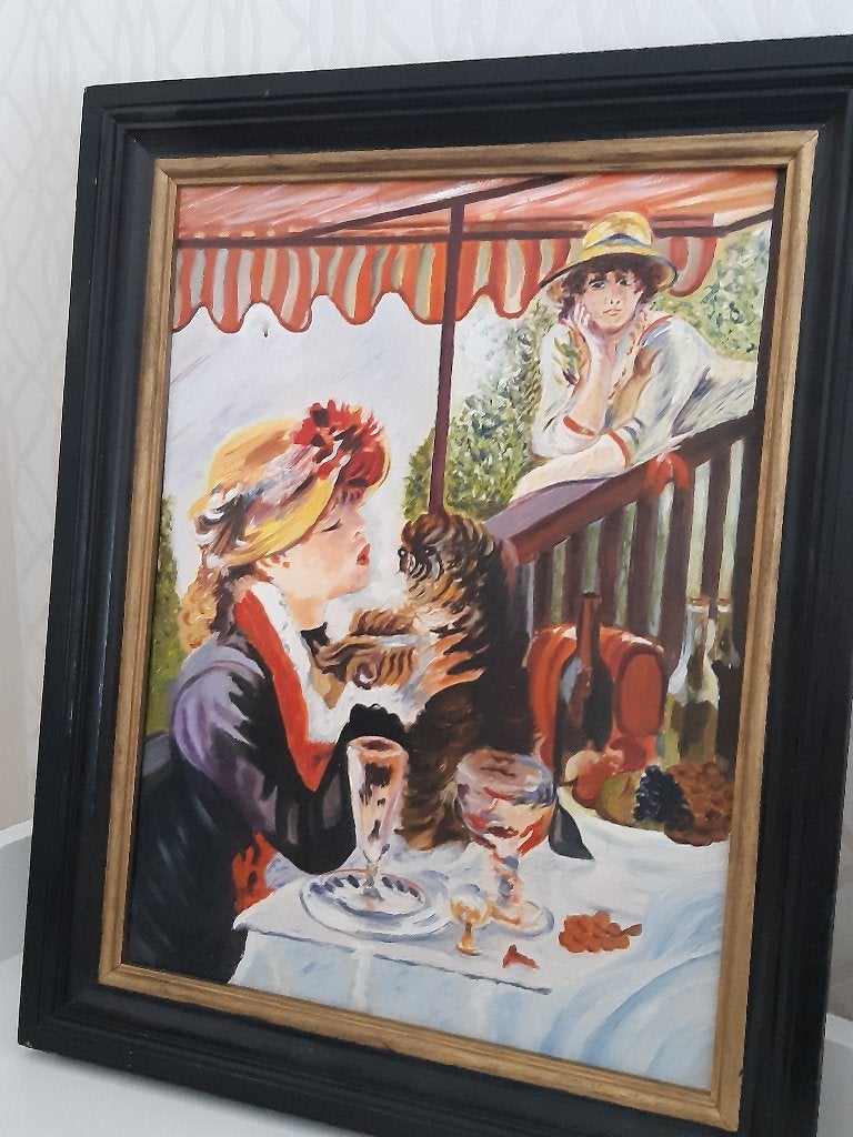 Schilderij mevrouw met hondje, Ophalen, Gebruikt, Schilderij