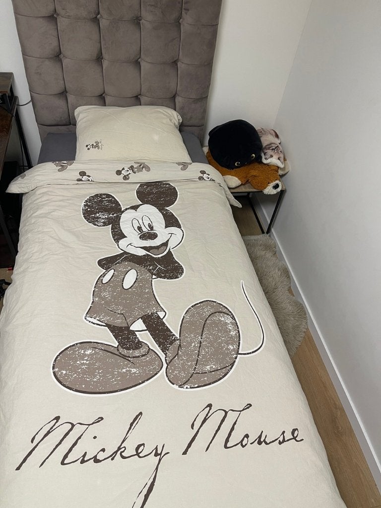 1-persoons dekbedovertrek Mickey Mouse (2x), Ophalen of Verzenden, Gebruikt, Dekbedovertrek
