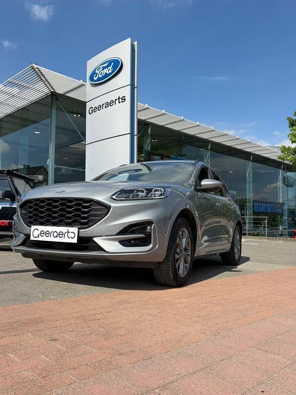 Ford Kuga ST-Line X PHEV AUT, Auto's, Gebruikt, Zwart, 4 cilinders, Leder en Stof