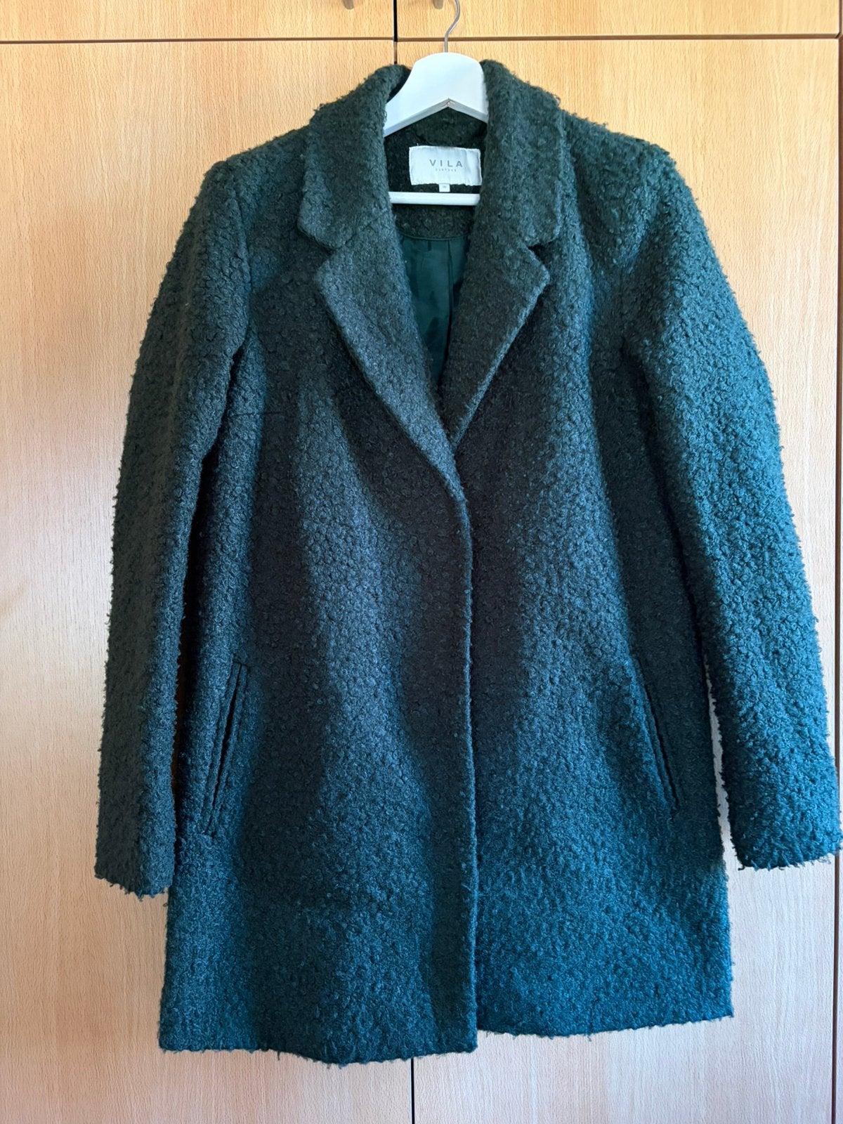Groene boucléjas Vila maat 36, Ophalen of Verzenden, Zo goed als nieuw, Maat 36 (S), Groen