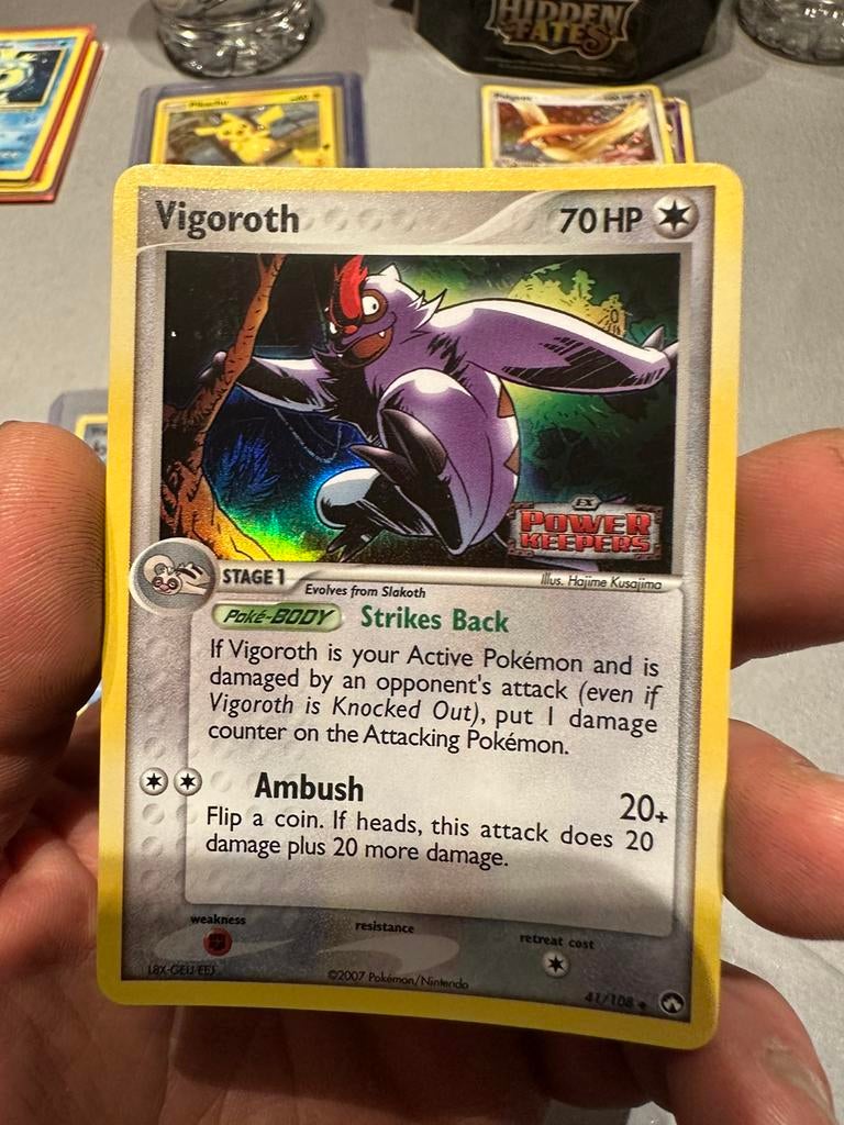 Pokémon vigoroth 41/108 Ex Power Keepers Holo Stamped, Ophalen of Verzenden, Zo goed als nieuw, Losse kaart