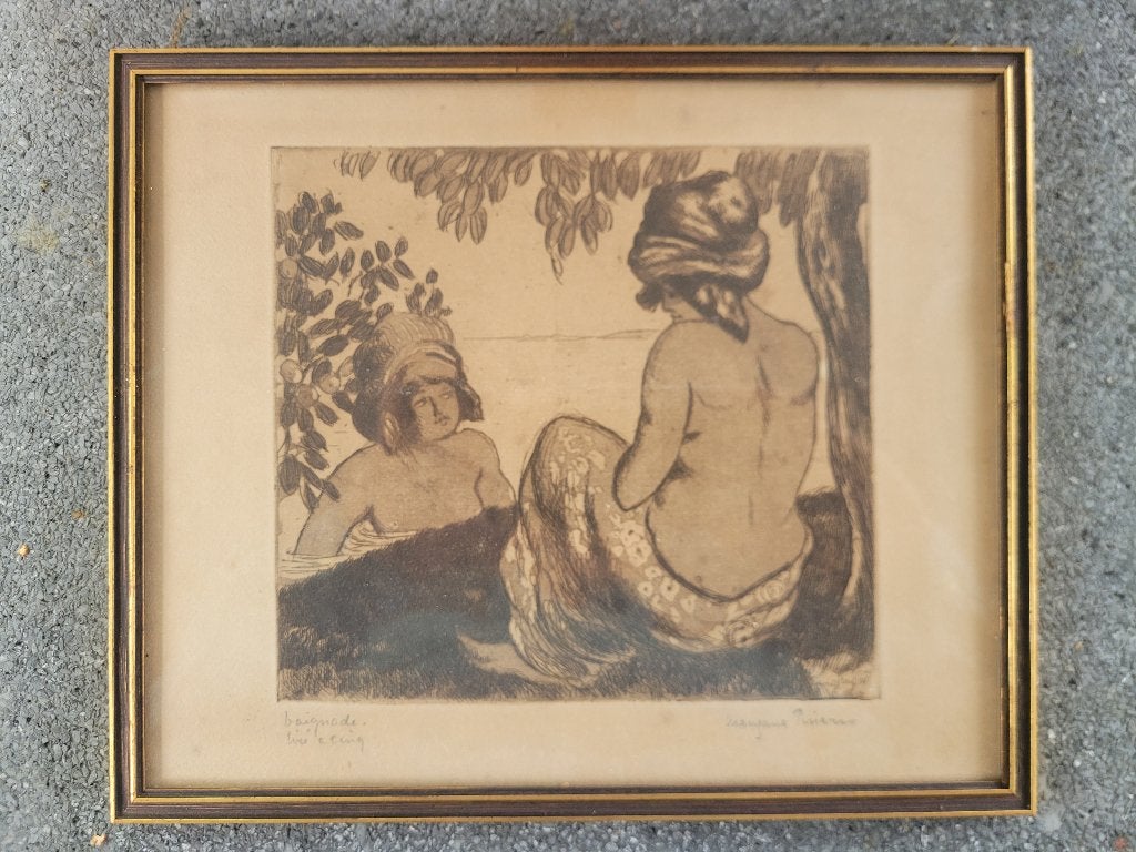 Georges Manzana Pissarro, Antiek en Kunst, Kunst | Etsen en Gravures, Dagelijks leven, Ets, Ophalen of Verzenden, 27 cm