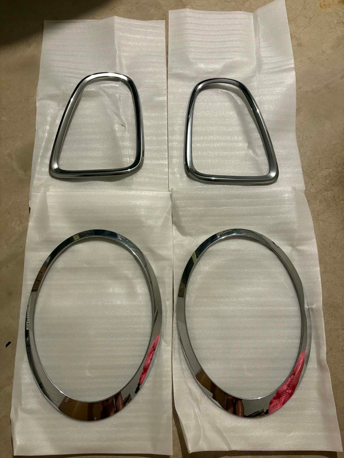 Koplampen en achterlichten frame chrome, Ophalen, Mini