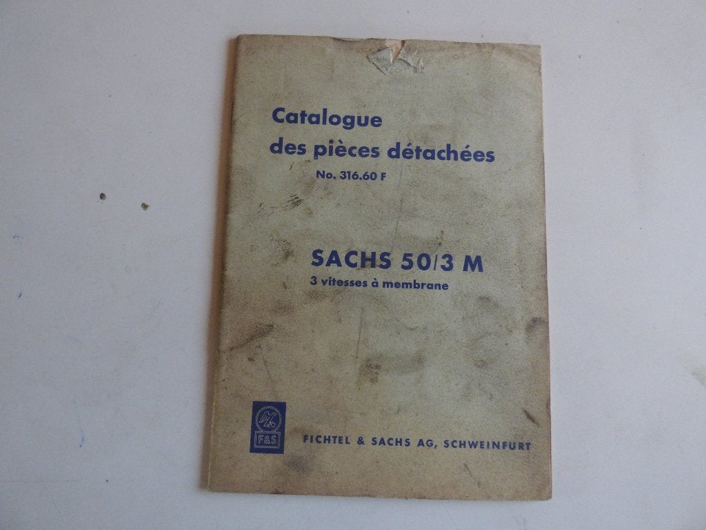 SACHS 50/3 M ONDERDELENLIJST 316.60 F, Enlèvement ou Envoi, Utilisé