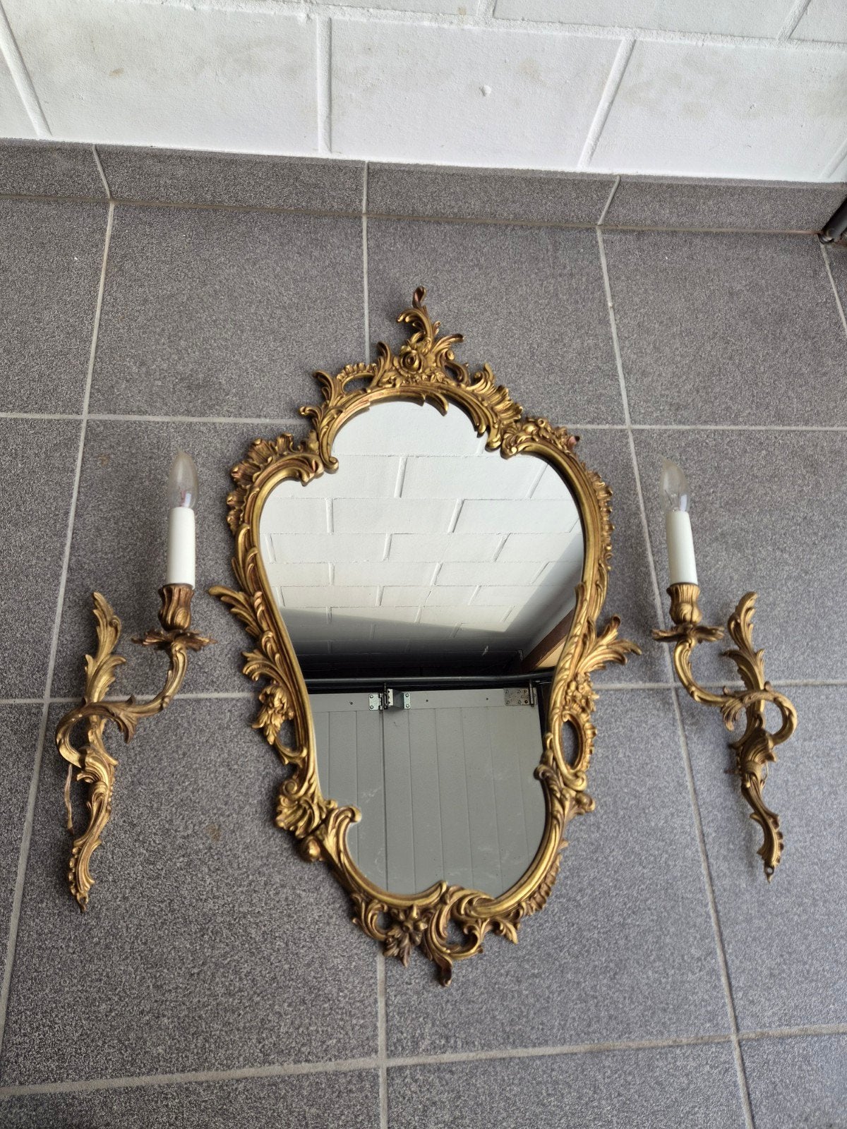 Prachtige 3-delige Vintage Rococo Spiegelset, Ophalen