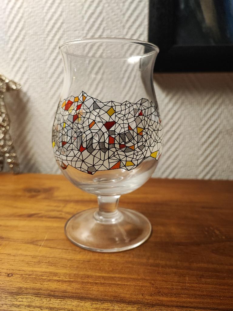 Duvel Glas “Philippe Debongnie”, verzamelobject, Verzamelen, Biermerken, Ophalen of Verzenden, Gebruikt, Duvel