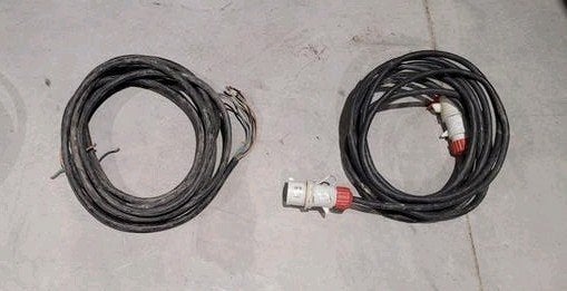 Kabels, 5G6, rubberen mantel, CEE 32A, 8-10m, Bricolage & Construction, Électricité & Câbles, Utilisé, Câble ou Fil électrique