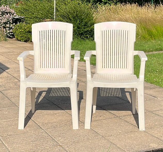 Tuinstoel plastiek, Tuin en Terras, Tuinstoelen, Ophalen, Gebruikt, Plastic, Stapelbaar