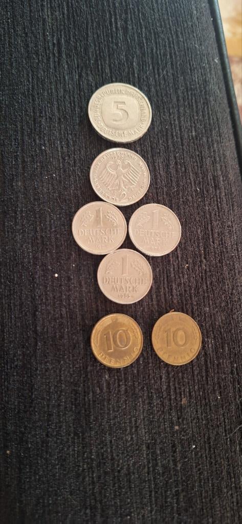 Deutsche MARK, 7 pièces, Timbres & Monnaies, Enlèvement ou Envoi