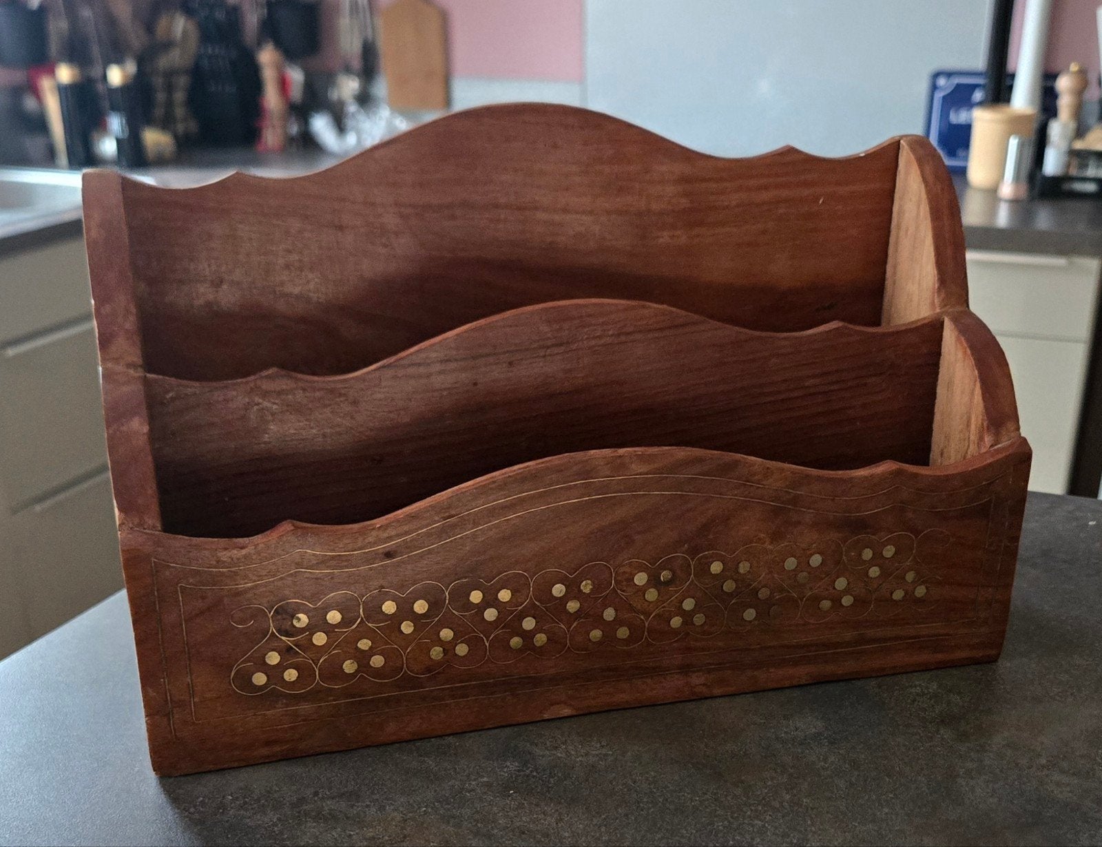 Porte-enveloppes en bois indien, Maison & Meubles, Accessoires pour la Maison | Porte-journaux & Porte-revues, Enlèvement, Bois