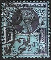 1 Postzegel Gr-Brit 1887 Koningin Victoria Regeringsjubileum, Ophalen of Verzenden, Gestempeld