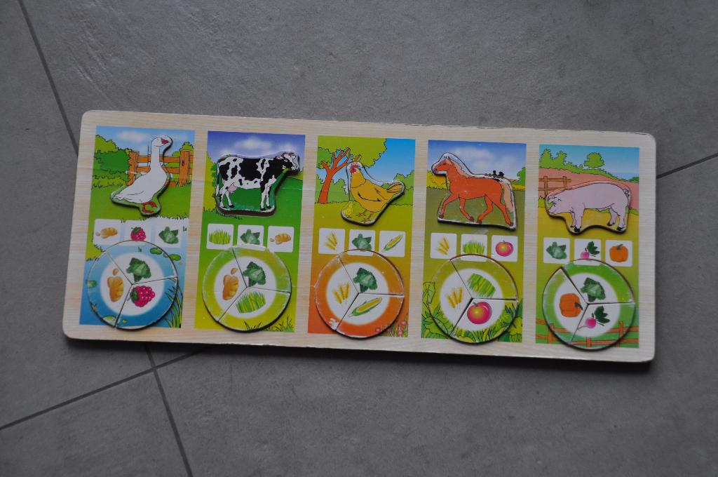 Houten puzzel boerderij, Ophalen, Gebruikt, 10 tot 50 stukjes, Van hout