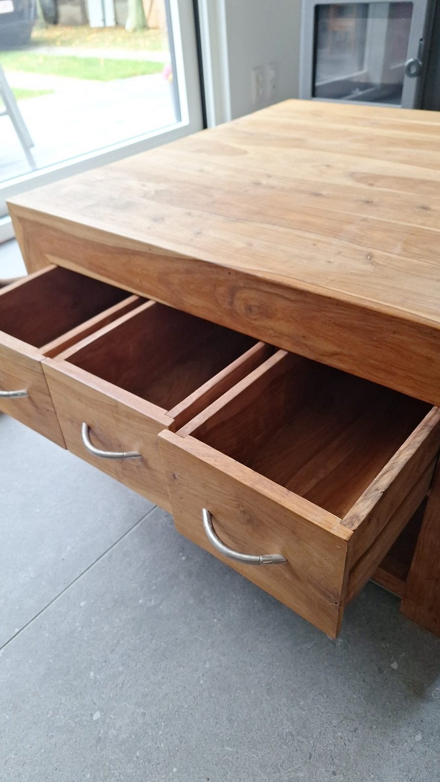 Table basse en teck massif, Maison & Meubles, Enlèvement, Comme neuf, Teck