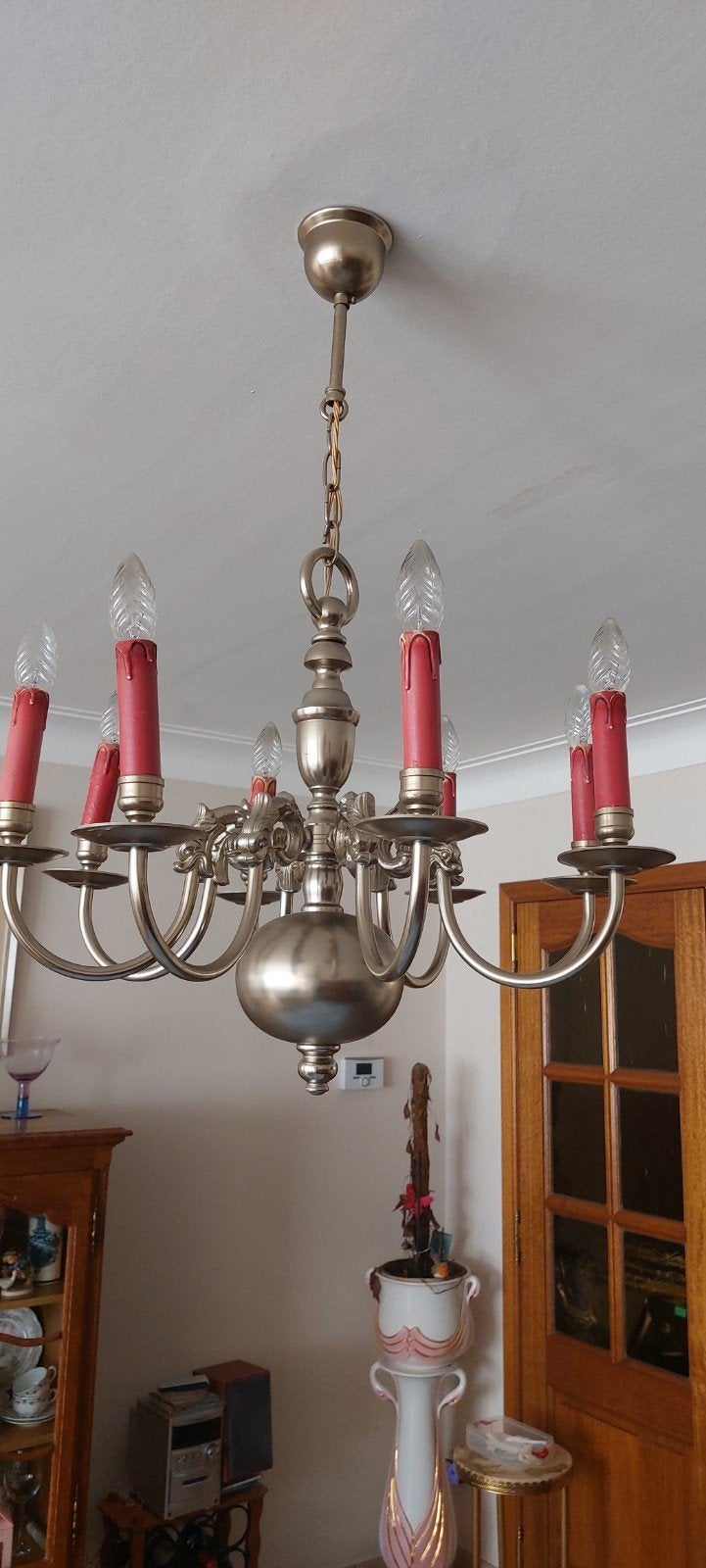 luster met 8 armen,  geen tin, Huis en Inrichting, Lampen | Kroonluchters, Ophalen