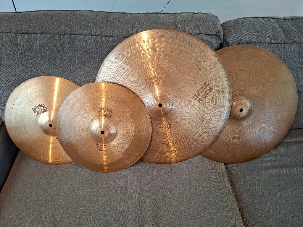 Paiste 2002 vintage set//Rogers snare//Pearl pedaal, Muziek en Instrumenten, Ophalen, Gebruikt, Overige merken
