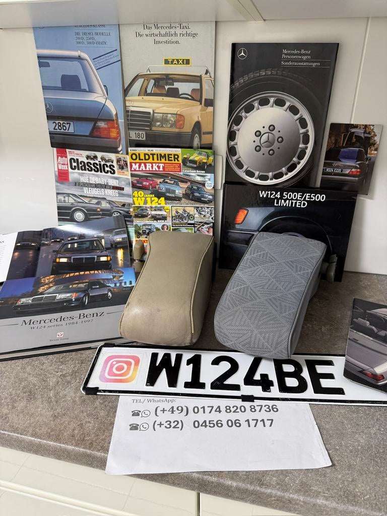 Mercedes w124 accoudoir armsteun beige gris grijs, Auto-onderdelen, Ophalen, Gebruikt, Mercedes-Benz