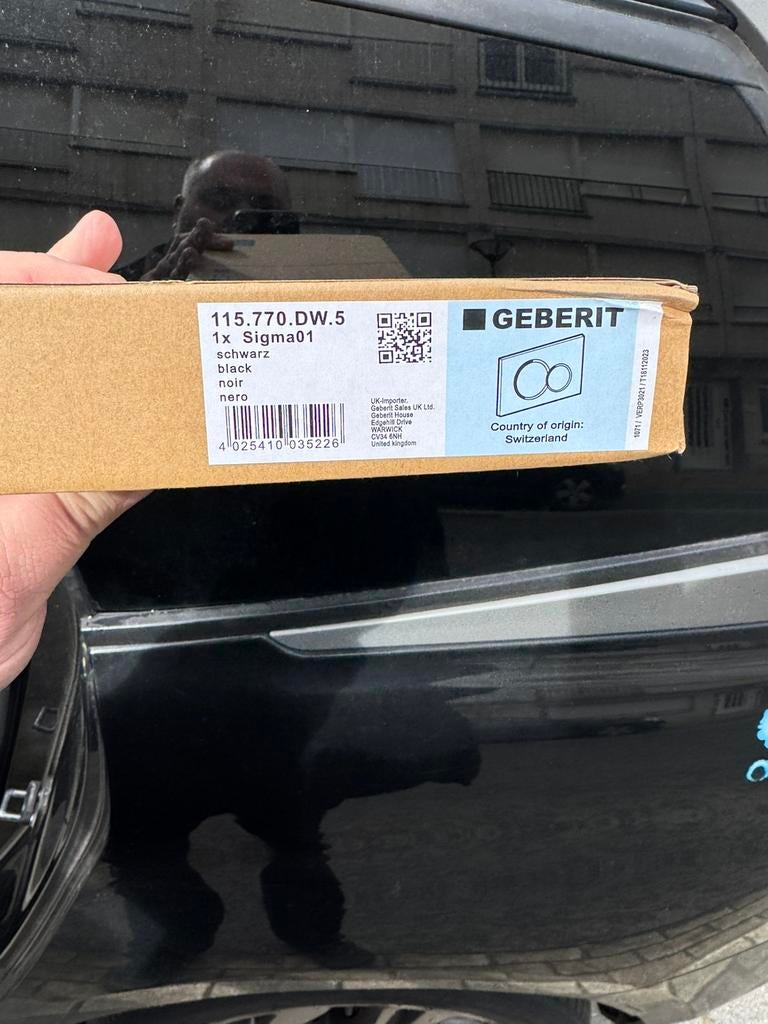 Geberit sigma 01 zwarte zwarte knop, Doe-het-zelf en Bouw, Sanitair, Ophalen, Nieuw, Toilet