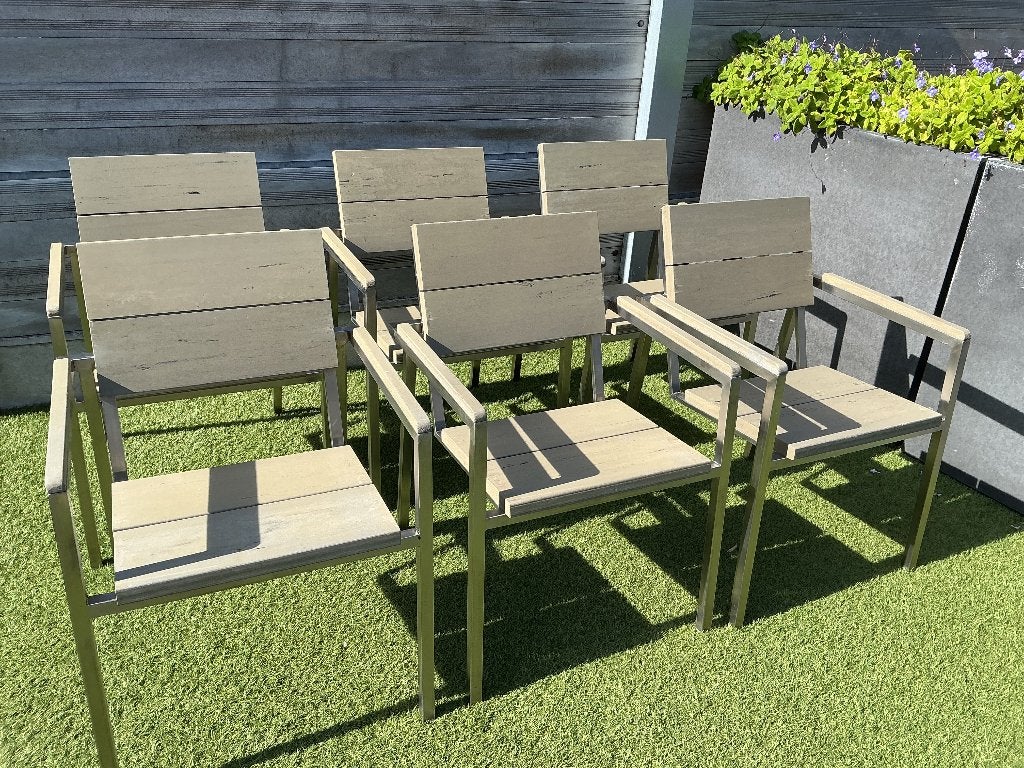 Tuinstoelen, Enlèvement, Utilisé, Inox, Empilable