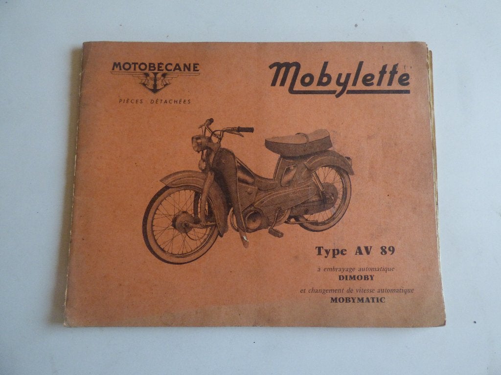 MOTOBECANE MOBYLETTE TYPE AV89 & AU89 ONDERDELENLIJST, Ophalen of Verzenden, Gebruikt