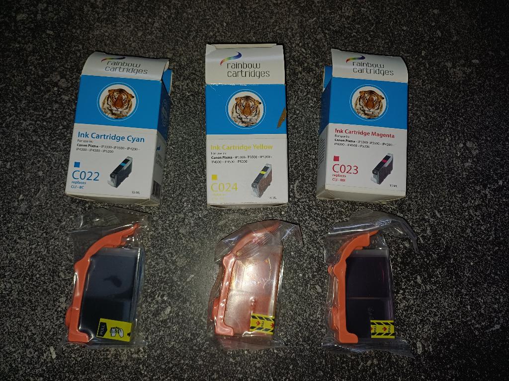 Vervangers inktpatronen Canon C, M, Y, Ophalen, Nieuw, Cartridge, Huismerk