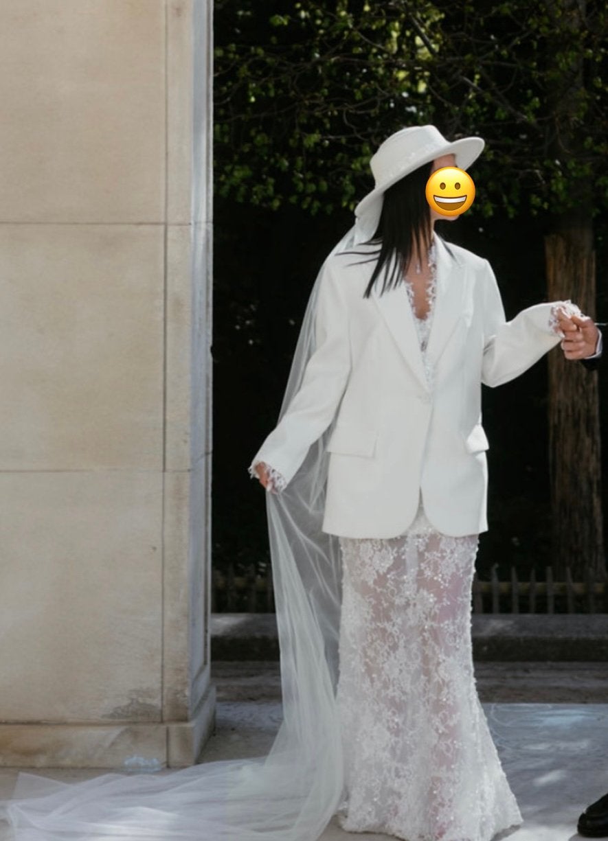 Robe mariage civil, Enlèvement ou Envoi, Taille 34 (XS) ou plus petite, Porté, Blanc