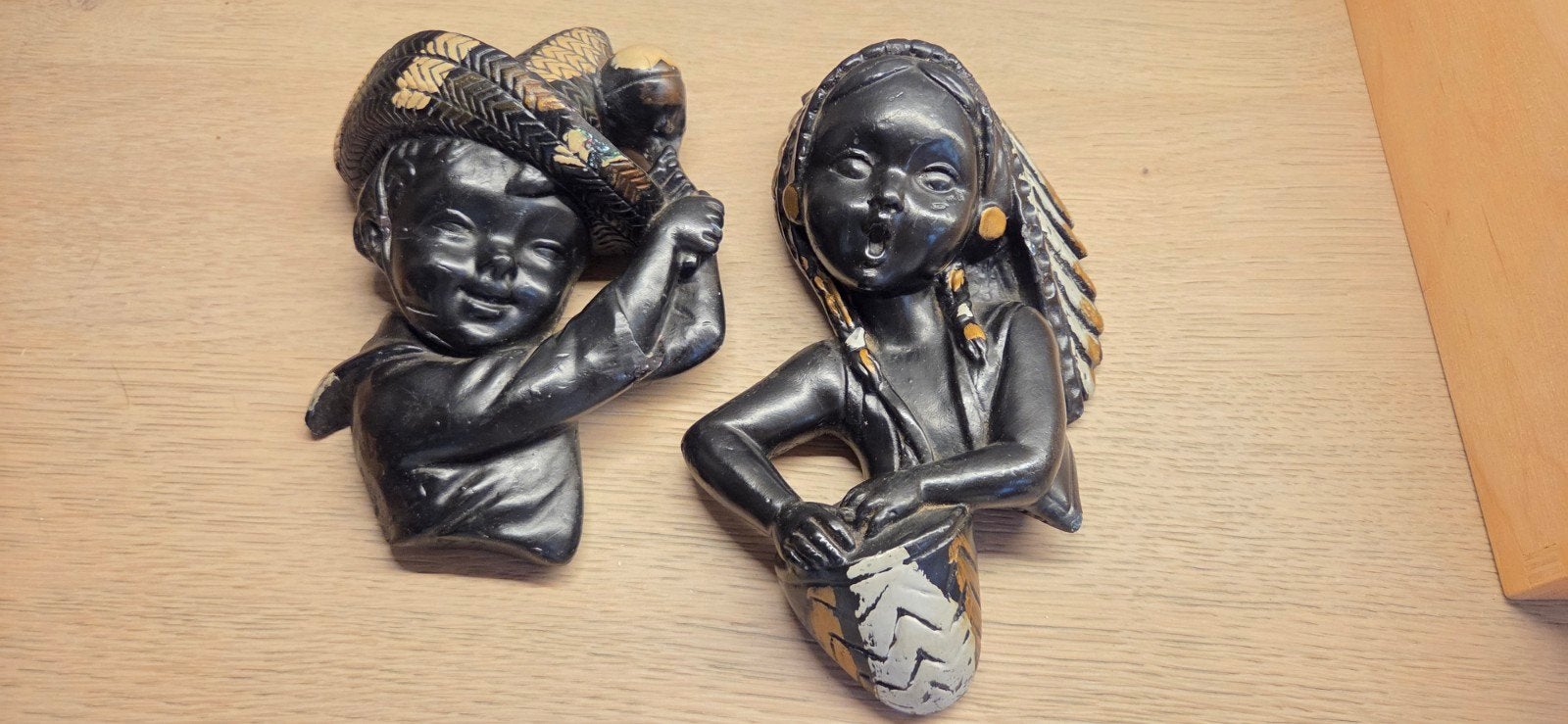 vintage gipsen reliefbeeldjes/50's/retro/country, Ophalen of Verzenden
