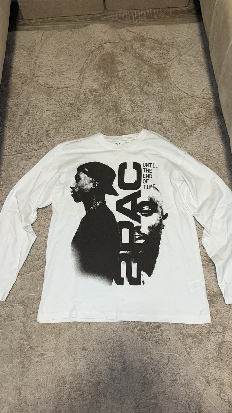 Witte Tupac / 2PAC longsleeve Zara, Ophalen, Gedragen, Overige maten, Oranje