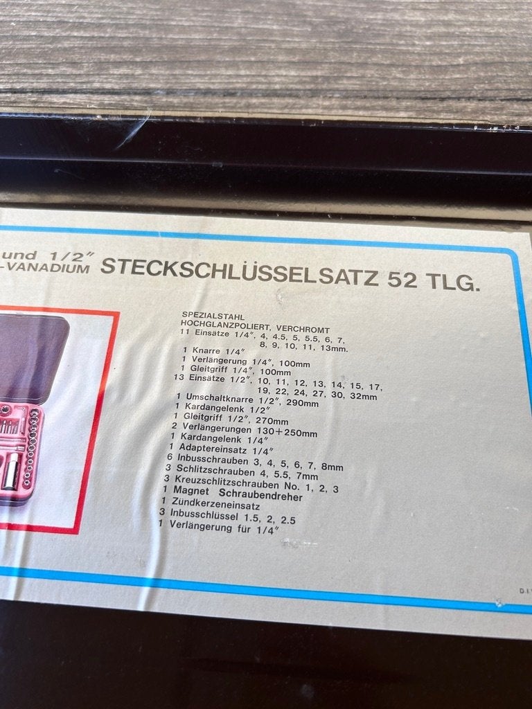 Dopsleutelset 52-delig – Chroom-Vanadium – Metalen koffer, Ophalen, Gebruikt, Overige merken, X