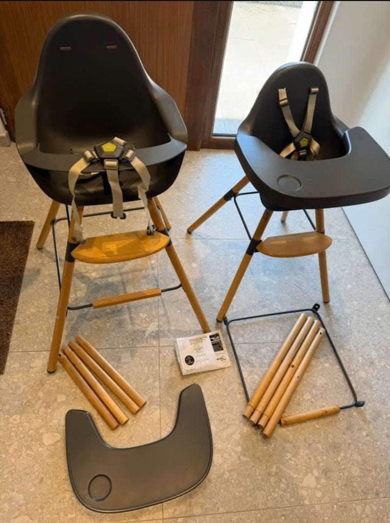 2x Childhome Evolu kinderstoel – €69/stuk of €129 samen, Kinderen en Baby's, Ophalen, Zo goed als nieuw, Meegroeistoel, Afneembaar eetblad