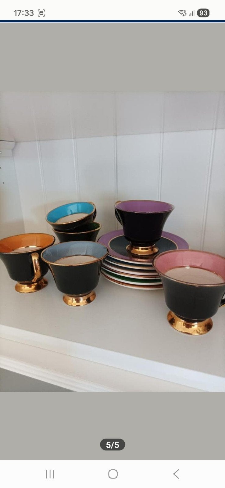 Set van 6 vintage tassen, Ophalen