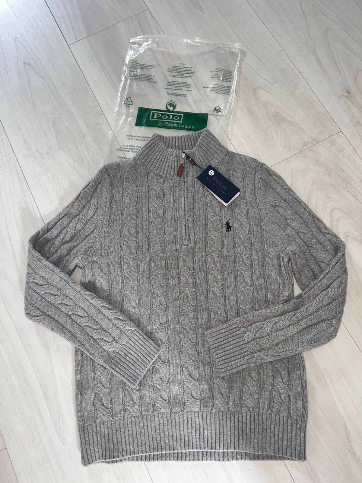 Ralph lauren quarter zip trui Medium (nieuw) old money, Enlèvement ou Envoi, Neuf, Taille 48/50 (M), Gris
