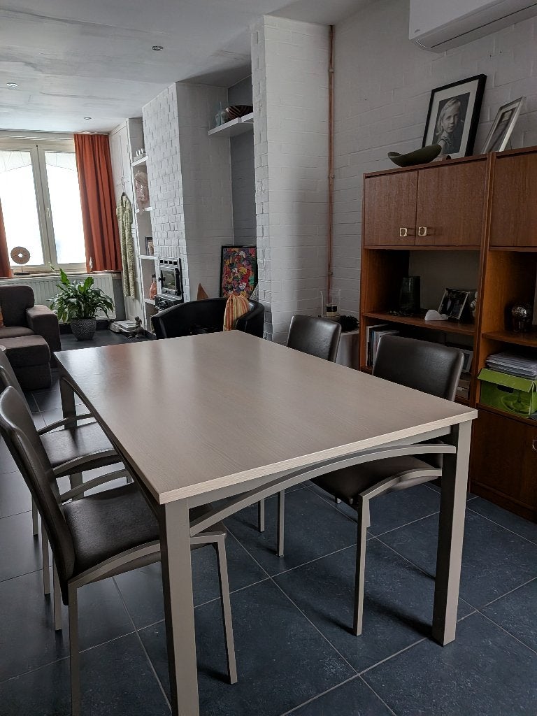 Eettafel 150 x 90 x 75, Huis en Inrichting, Tafels | Eettafels, Ophalen, Gebruikt, 50 tot 100 cm, Vijf personen of meer