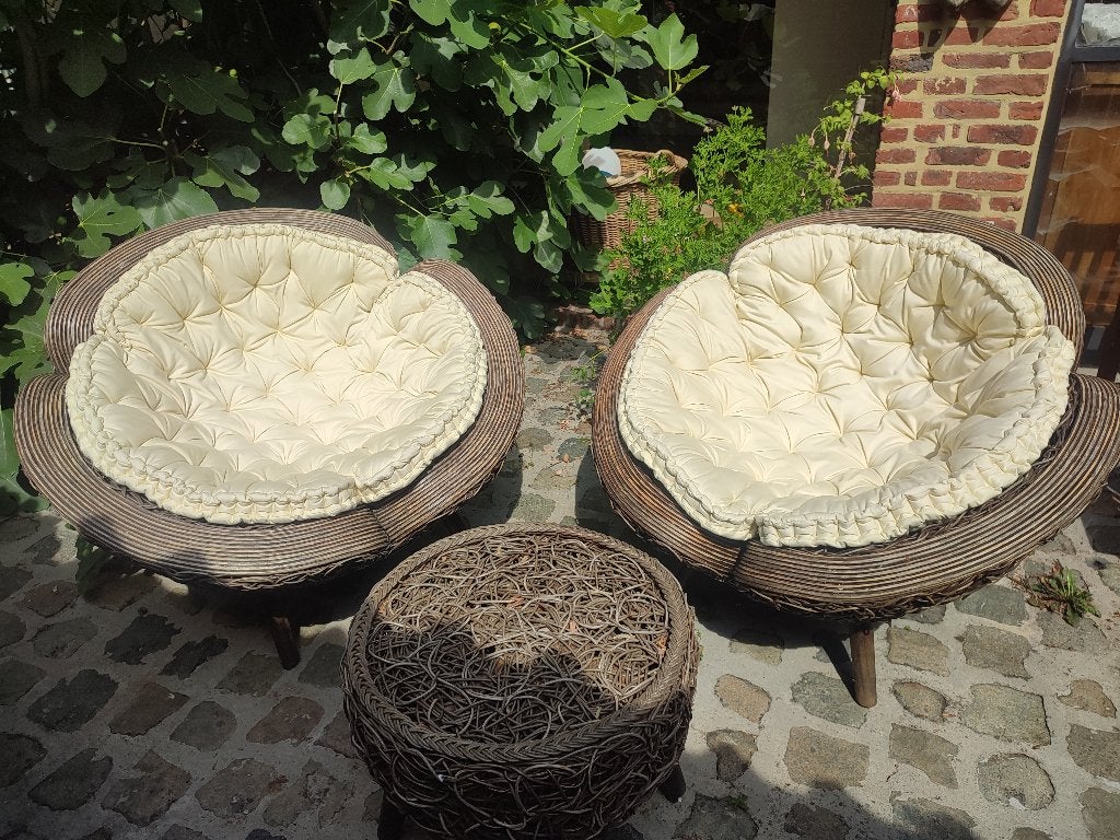 Prachtige rotan loungeset, Gebruikt, Bijzettafel, Rotan, Loungeset